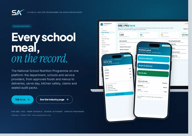 SchoolAdvisor® catalogue cover page